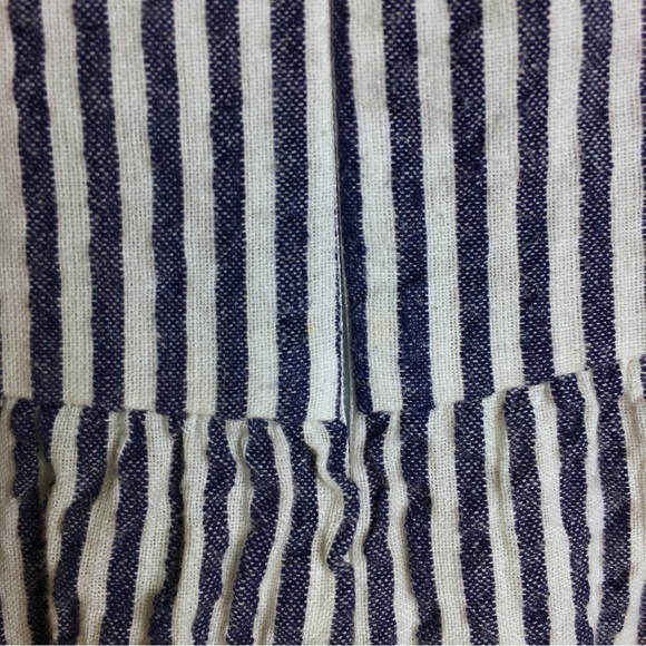 JUDITH MARCH Strapless Dress SeerSucker Stripe Blue Bow Preppy Summer Size Small - Picture 13 of 16